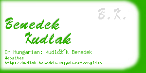 benedek kudlak business card